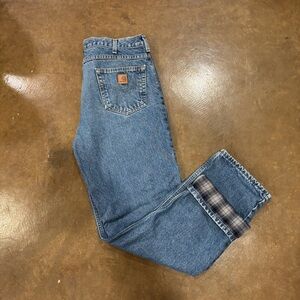 Carhartt quilt lined blue jeans. 35-34